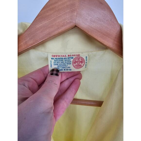 Boy Scouts of America Sz M Official Blouse Yellow Button Up Short Sleeve - Picture 3 of 4